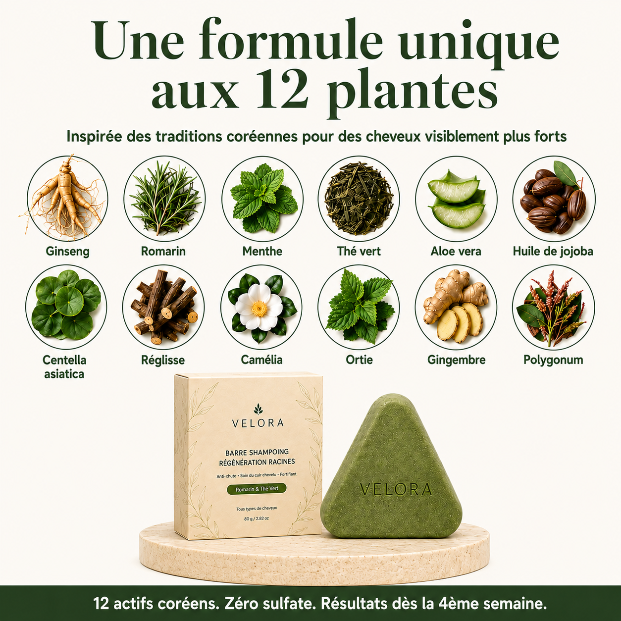 Savon Anti-Chute aux 12 Plantes Coréennes